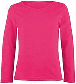 Load image into Gallery viewer, Girls Boy Kids Plain Basic Long Sleeve Round Neck T-Shirt Stretch School Tee Top 2-13 Years
