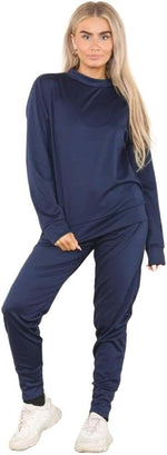 Load image into Gallery viewer, Ladies Plain Tracksuit Solid Round Neck Sweatshirts Joggers Slim Fit Activewear Sizes 8-22
