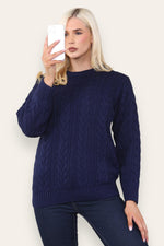 Load image into Gallery viewer, LUXE DIVA LADIES WOMENS BRAND NEW LONG SLEEVE SWEATER CREW NECK CHAIN LINK PATTERN THICK KNIT WINTER JUMPER Cardigan Clothing
