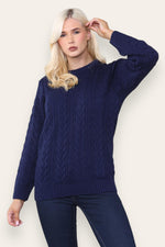 Load image into Gallery viewer, LUXE DIVA LADIES WOMENS BRAND NEW LONG SLEEVE SWEATER CREW NECK CHAIN LINK PATTERN THICK KNIT WINTER JUMPER Cardigan Clothing
