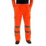 Load image into Gallery viewer, LUXE DIVA Mens Hi Vis Visibility Viz Safety Fleece Bottoms Work Wear Trouser Jogger Pants
