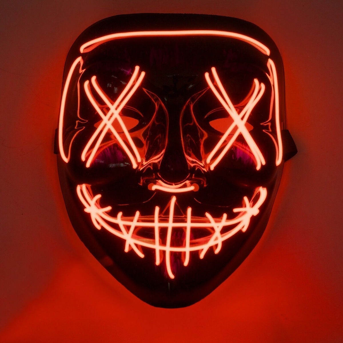 Neon Stitches LED Mask Wire Light Up Purge Halloween Costume Mask Cosp ...