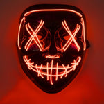 Load image into Gallery viewer, Neon Stitches LED Mask Wire Light Up Purge Halloween Costume Mask Cosplay Party
