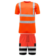 LUXE DIVA Hi Vis Safety Cargo Shorts High Visibility Reflective Workwear Security Combat Pockets Lightweight Utility Jogger for Men