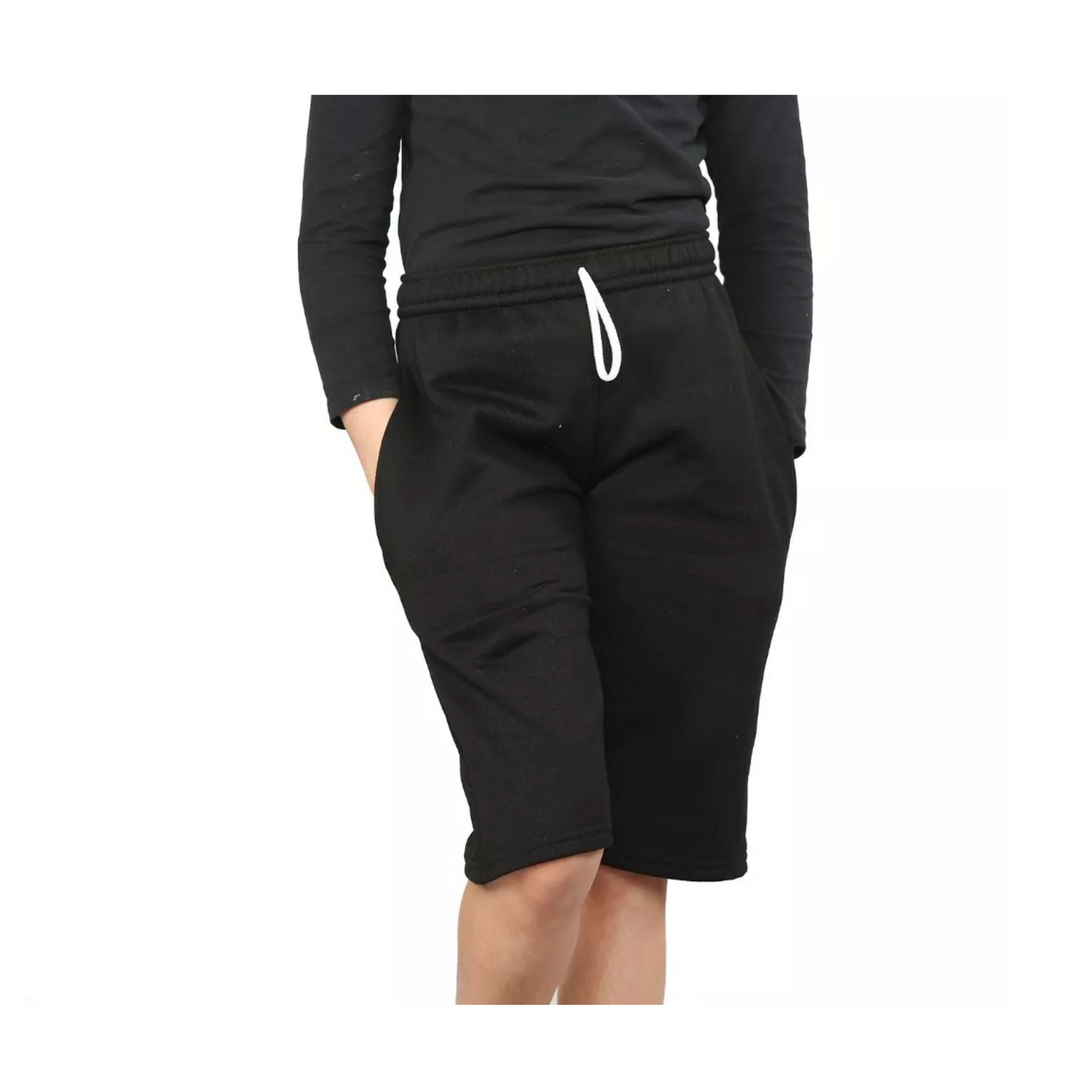 LUXE DIVA Unisex Kids PE School Sports Shorts with Pockets – Boys Girls Fleece Gym Running Football Cycling Shorts with Drawstring – Indoor Outdoor Summer Athletic