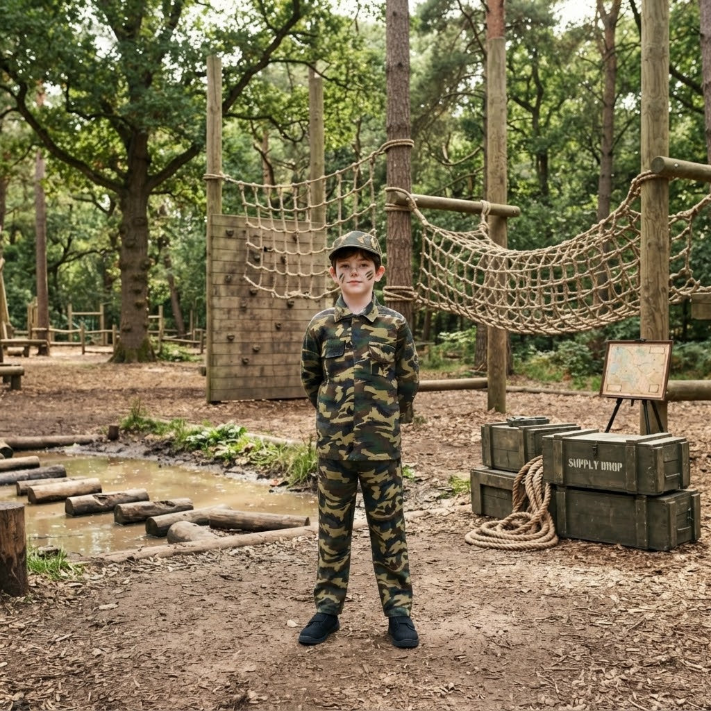 LUXE DIVA Boys Army Costume, Military Camouflage Soldier Uniform Fancy Dress Outfit for Kids