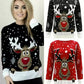 LUXE DIVA Women's Knitted Rudolph on wall Xmas Snowflake Ladies kids Reindeer Pom Jumpers
