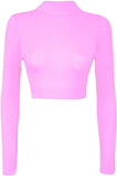 LUXE DIVA Women's Turtle Neck Crop Top