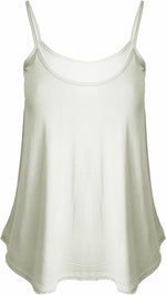 Load image into Gallery viewer, Womens Plain Sleeveless Round Scoop Neckline Stretch Slim Straps Strappy Flared Swing Camisole T-Shirt Vest Top UK Size 8-14
