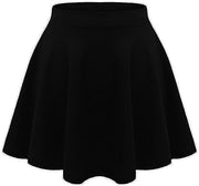Girls Skater Skirt Flared High Waisted Flippy Stretch Mini Tutu Fancy School Skirts 5-14 Years