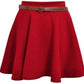 LUXE DIVA Womens Plus Belted Skater Skirt Ladies Short Flared Flippy Ponte Mini Party Skirt 6-20