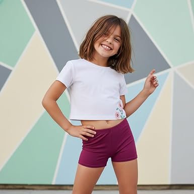 Girls Children’s Cotton Hot Pants Gymnastics & Dance Stretch Shorts Ages 5-12 Years,Comfortable & Breathable Activewear