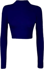 Load image into Gallery viewer, Womens Turtle Neck Crop Ladies Long Sleeve Plain Polo Short Stretch Top Sizes 8-14
