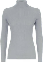 Load image into Gallery viewer, Women’s Ladies Plain Ribbed Stretch Polo Turtleneck Rib Top Jumper for Winter UK Sizes 8-14
