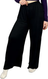 LUXE DIVA Women's Palazzo Wide Leg Stretch Trousers