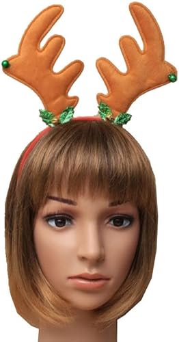 LUXE DIVA Reindeer Holly Bells Christmas Headband
