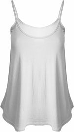 Load image into Gallery viewer, Womens Plain Sleeveless Round Scoop Neckline Stretch Slim Straps Strappy Flared Swing Camisole T-Shirt Vest Top UK Size 8-14
