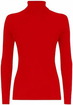 Load image into Gallery viewer, Women’s Ladies Plain Ribbed Stretch Polo Turtleneck Rib Top Jumper for Winter UK Sizes 8-14
