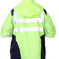 LUXE DIVA  Hi Vis Rain Jacket Mens High Visibility Waterproof Reflective Tape Band Safety Zipper Hooded Top Lightweight Sizes S to 5XL