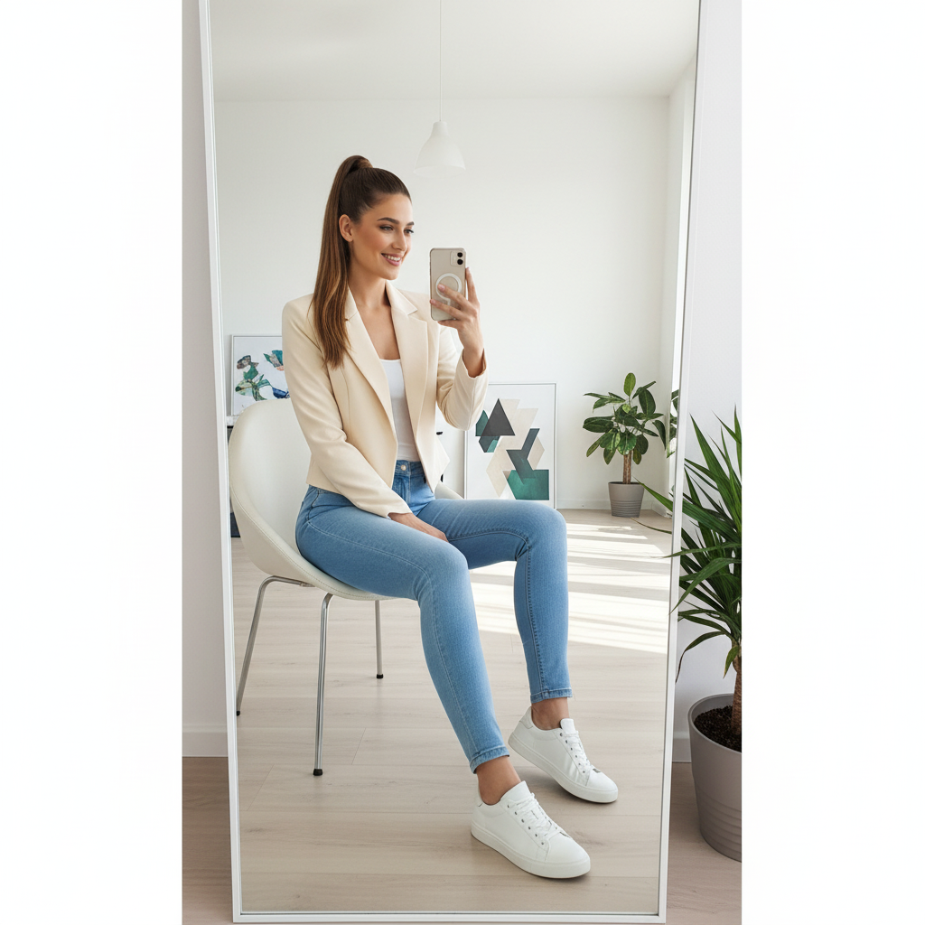 Women's Cropped Blazer, Open Front, Long Sleeve, Slim Fit, Casual Suit Jacket