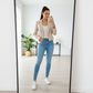 Women's Cropped Blazer, Open Front, Long Sleeve, Slim Fit, Casual Suit Jacket