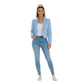 Women's Cropped Blazer, Open Front, Long Sleeve, Slim Fit, Casual Suit Jacket