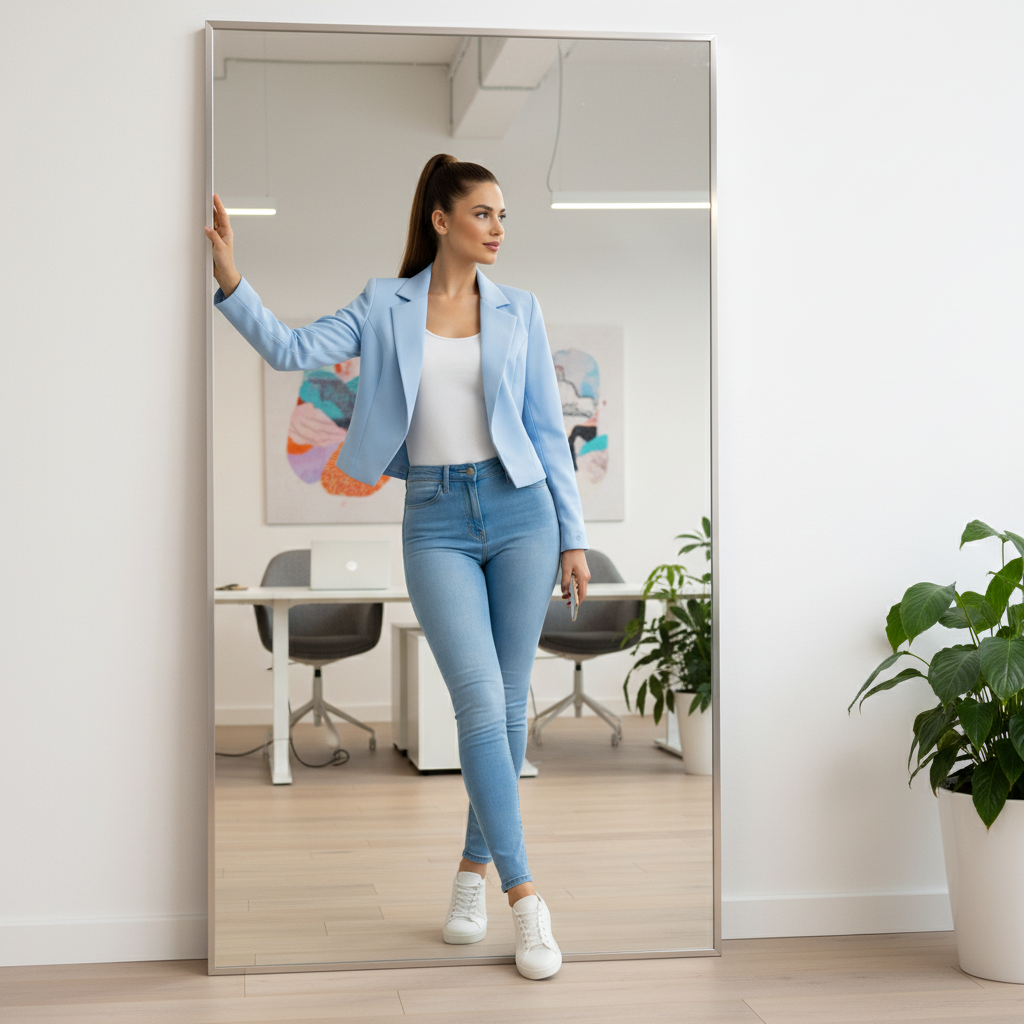 Women's Cropped Blazer, Open Front, Long Sleeve, Slim Fit, Casual Suit Jacket