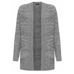 Load image into Gallery viewer, LUXE-DIVA Women&#39;s Plus Cable Knitted Open Pocket Cardigan Chunky Long Sleeve Grandad 16-26 Knitwear Womenswear Ladies Tops Underwear Waffle Lady Knitting Comfort Longsleeves
