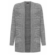 LUXE-DIVA Women's Plus Cable Knitted Open Pocket Cardigan Chunky Long Sleeve Grandad 16-26 Knitwear Womenswear Ladies Tops Underwear Waffle Lady Knitting Comfort Longsleeves