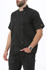 Load image into Gallery viewer, Mens Womens Chef Jacket Short Sleeve Unisex Professional Apron Chefs Jacket Coat Workwear Uniform Modern Fit White Chefs Top Plus Size S-3XL

