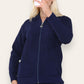Women's Ladies Knitted Cable Zipper Collar 2 Pockets Zip All The Way Down 8-14