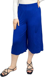 Load image into Gallery viewer, Ladies Plain 3/4 Length Short Palazzo Trousers Casual Wide Leg Culottes Pants Plus Sizes UK 8-26
