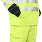 LUXE DIVA Hi Vis Rain Tracksuit - Mens High Visibility Waterproof Reflective Tape Band Safety Lightweight Rainsuit Hooded Top Trouser Plus Sizes S-XXL