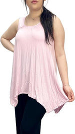 Load image into Gallery viewer, LUXE DIVA Ladies Summer Tops Womens Tops Vest Tops Women UK Womens Tunic Tops Ladies Tops Sleeveless Blouse Plus Size Swing Flared Tops Ladies Long Tops Size 8-26
