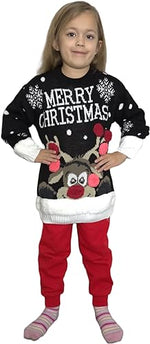 Load image into Gallery viewer, Kids Unisex 3D Pom Pom Xmas Merry Christmas Novelty Jumper
