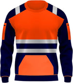 Load image into Gallery viewer, LUXE DIVA  High Visibility Hi Viz Crew Neck Fleece Sweatshirts Security Work Soft Warm Cosy Fleece Tops S-XXL
