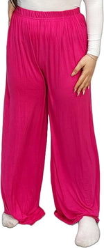 Load image into Gallery viewer, Ladies Palazzo Wide Leg Flared Elasticated Stretch Plus Size Plain Trousers 8-26
