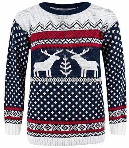 LUXE DIVA Unisex Retro Reindeer Novelty Christmas Jumper