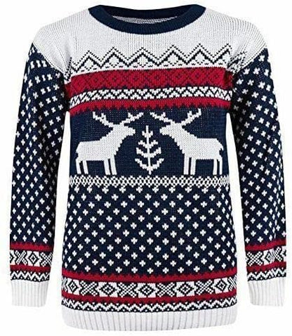 LUXE DIVA Unisex Retro Reindeer Novelty Christmas Jumper