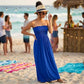 LUXE DIVA Women's Plus Size Bandeau Maxi Dress Strapless Jersey 8-22