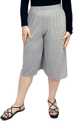 Load image into Gallery viewer, Ladies Plain 3/4 Length Short Palazzo Trousers Casual Wide Leg Culottes Pants Plus Sizes UK 8-26
