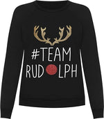 Load image into Gallery viewer, Ladies Team Rudolph Slogan Xmas Sweatshirt
