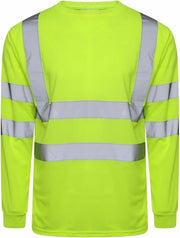 LUXE DIVA Hi Vis Viz Visibility Long Sleeve Crew Neck Highway Work Sweet Shirt Size S-2XL