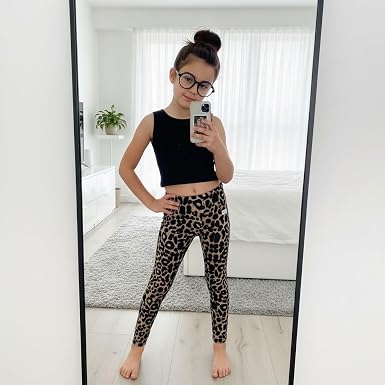 LUXE DIVA Girls Plain Full Length Leggings Stretchy Kids Basic Leggings Ages 2–13 Years