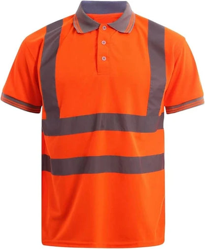 LUXEDIVA Mens HI Viz Polo T-Shirt Top Size S to 2XL