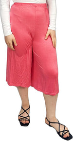 Load image into Gallery viewer, Ladies Plain 3/4 Length Short Palazzo Trousers Casual Wide Leg Culottes Pants Plus Sizes UK 8-26
