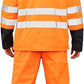 LUXE DIVA Hi Vis Rain Tracksuit - Mens High Visibility Waterproof Reflective Tape Band Safety Lightweight Rainsuit Hooded Top Trouser Plus Sizes S-XXL