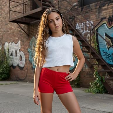 Girls Children’s Cotton Hot Pants Gymnastics & Dance Stretch Shorts Ages 5-12 Years,Comfortable & Breathable Activewear