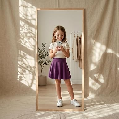 LUXE DIVA Girls Skater Skirt High Waisted Flared Mini Tutu Skirt Ages 5–14