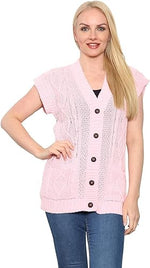 Load image into Gallery viewer, Womens Sleeveless Cable Knitted Grandad Cardigan Ladies 5 Button Casual Winter Sweater Waistcoat Top
